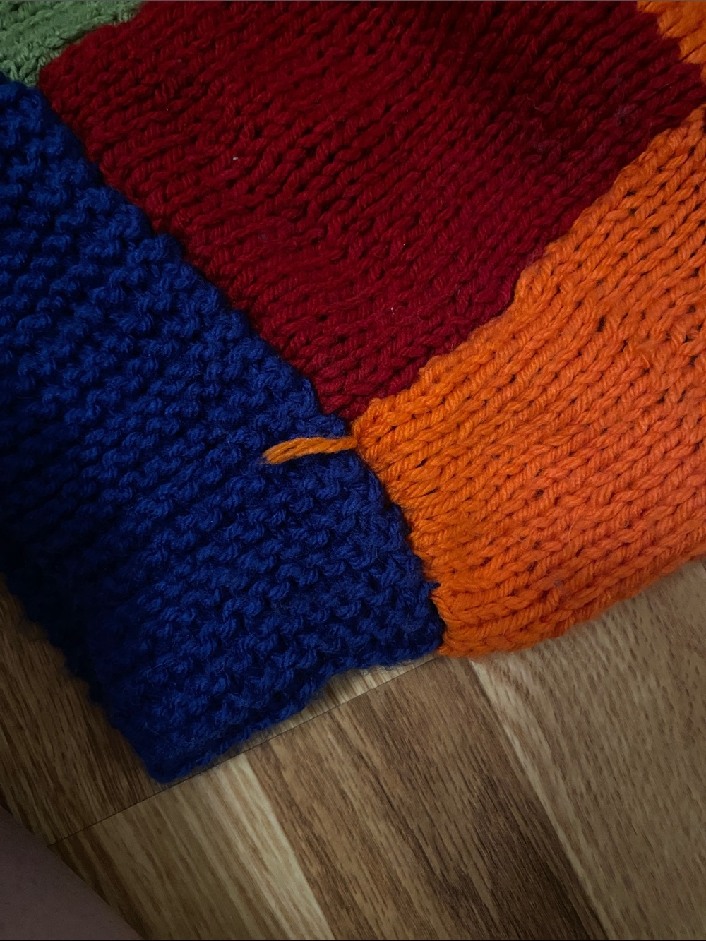 Multicolor Patchwork Button-Up Sweater - Picture 5 of 11